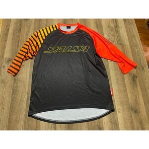 Salsa Shirt, Men's Size XL, Black Orange Yellow, Active, 3/4 Sleeve